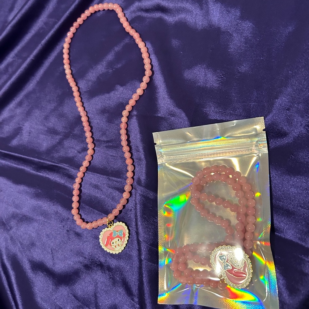 Hello kitty My Melody Necklace with real stone